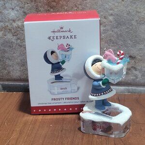 Hallmark Christmas Ornament Frosty Friends 2015 Fish Fishbowl Block of Artic Ice
